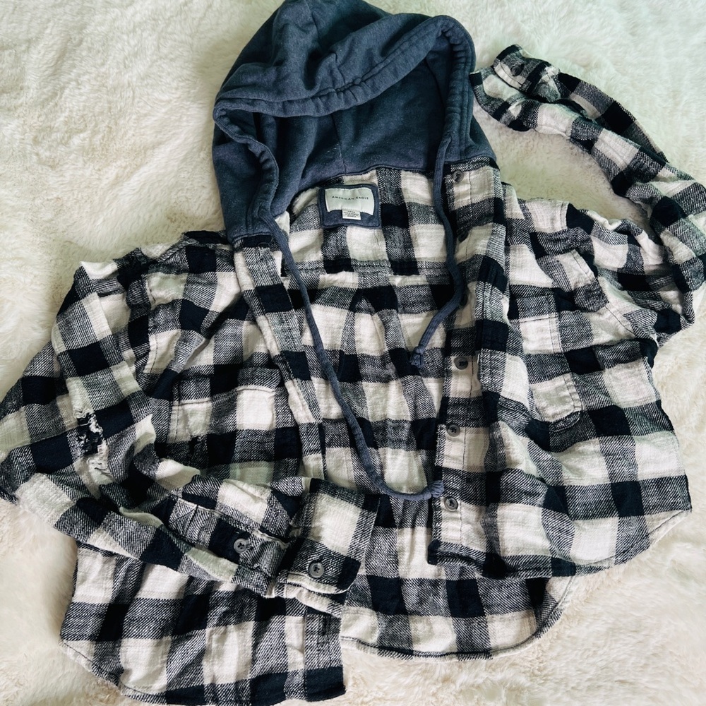 American Eagle Checkered Hooded Jacket